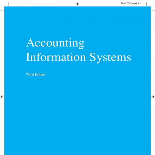 Accounting Information Systems 3rd By Vernon Richardson