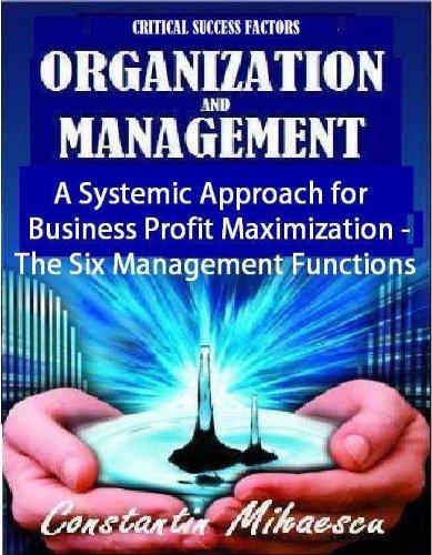 Success Factors in Organization and Management. A Systemic Approach for Business Profit Maximiz...