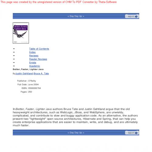 Better, Faster, Lighter Java