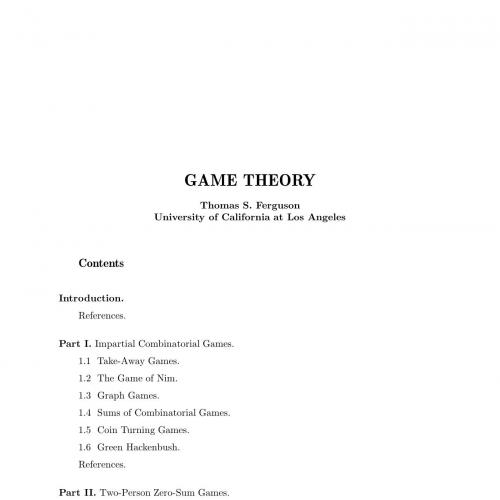 Game Thoery by Thomas S. Ferguson(UCLA)