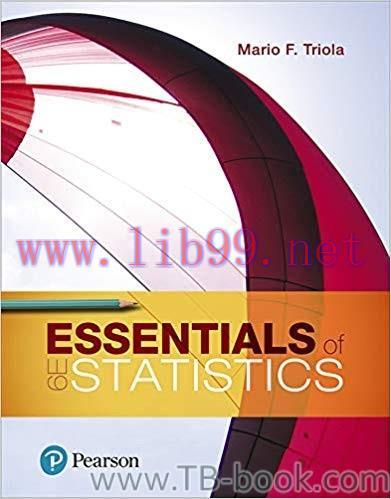 Essentials of Statistics 6th Edition by Mario F. Triola 课本