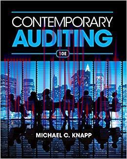 Contemporary Auditing 10th Edition,