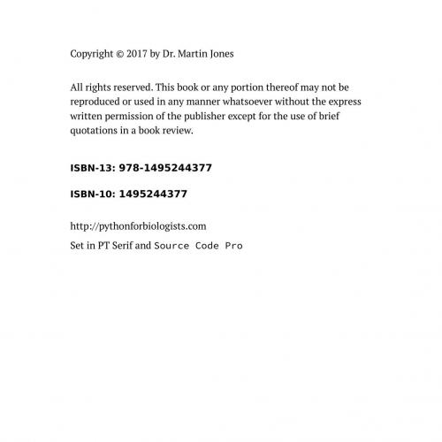 Advanced Python for Biologists 1st Edition