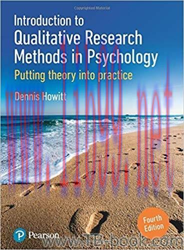 Introduction to Qualitative Research Methods in Psychology: Putting Theory Into Practice 4th Ed...