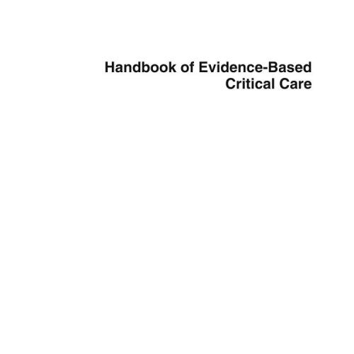 Handbook of Evidence-Based Critical Care