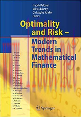 (PDF)Optimality and Risk &ndash; Modern Trends in Mathematical Finance: The Kabanov Festschrift 2010 ...