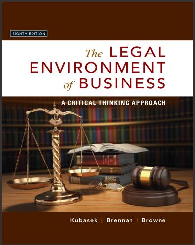 (Test Bank)Legal Environment of Business, The A Critical Thinking Approach, 8e.zip