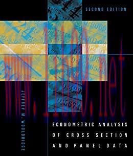 (PDF)Econometric Analysis of Cross Section and Panel Data, second edition