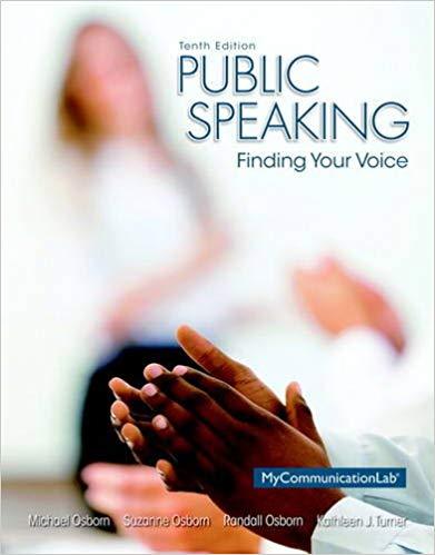 (Test Bank)Public Speaking Finding Your Voice, 10th Edition Randall Osborn.zip