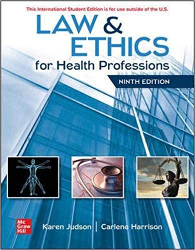 Law and Ethics for Health Professions 9th Edition