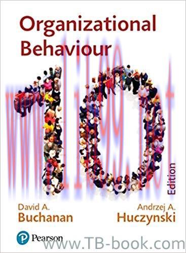 Organizational Behaviour 10th Edition by David A Buchanan 课本