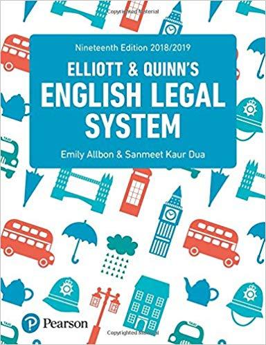 Elliott and Quinn&rsquo;s English Legal System 19th Edition