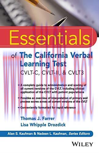 [AME]Essentials of the California Verbal Learning Test: CVLT-C, CVLT-2, & CVLT3 (Essentials of ...