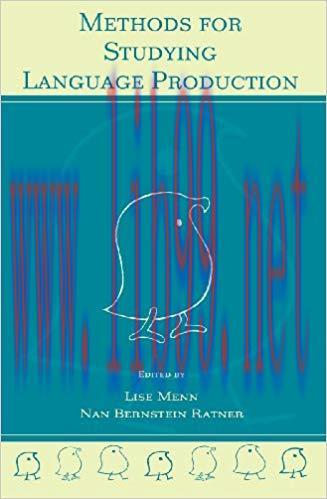 Methods for Studying Language Production 1st Edition,