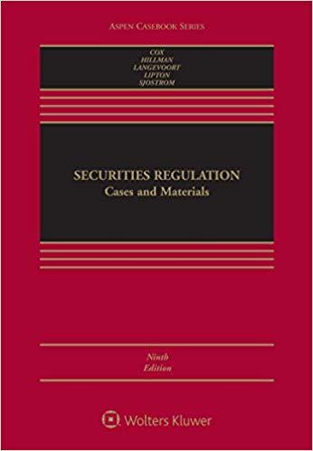 (PDF)Securities Regulation Cases and Materials (Aspen Casebook Series) 9th Edition