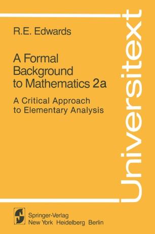 A Formal Background to Mathematics 2a