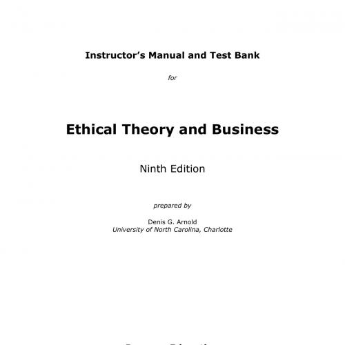 Instructor's Manual and Test Bank