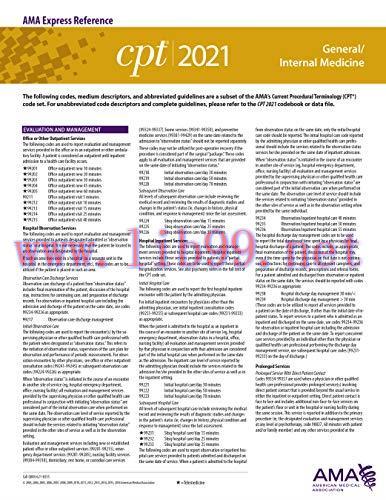 [AME]General/Internal Medicine (CPT 2021 Express Reference Coding Card) (Original PDF)