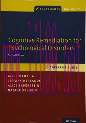 [AME]Cognitive Remediation for Psychological Disorders: Therapist Guide (Treatments That Work),...