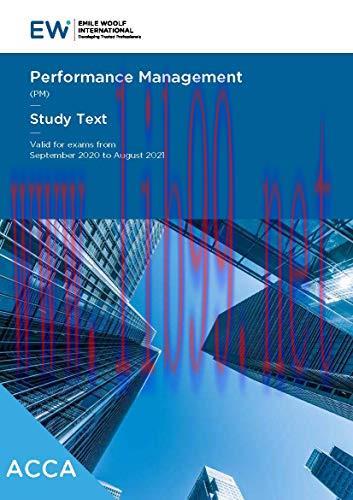 (PDF)ACCA Performance Management (PM) &ndash; Study Text &ndash; 2020-21