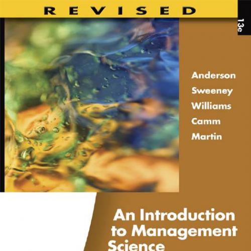 Introduction to Management Science 13th Edition, An - David R. Anderson