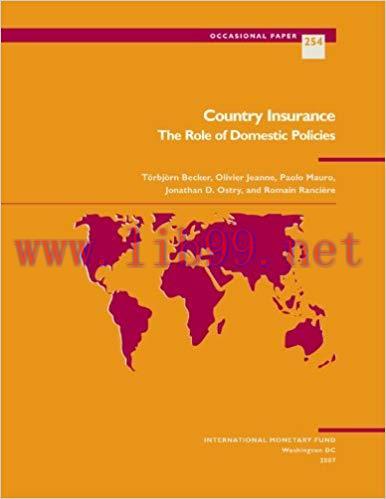 (PDF)Country Insurance: The Role of Domestic Policies (Occasional Paper Book 254)