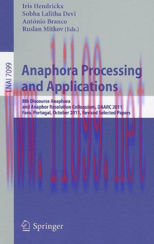 [FOX-Ebook]Anaphora Processing and Applications