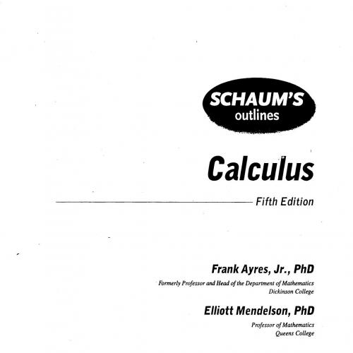 Schaum's Outline of Calculus, 5th ed