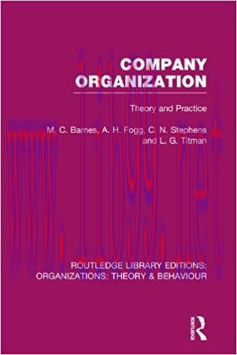 (PDF)Company Organization (RLE: Organizations): Theory and Practice (Routledge Library Editions...