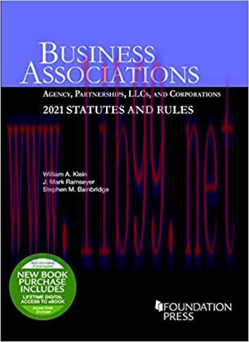 [PDF]Business Associations Agency, Partnerships, LLCs, and Corporations, 2021 Statutes and Rule...