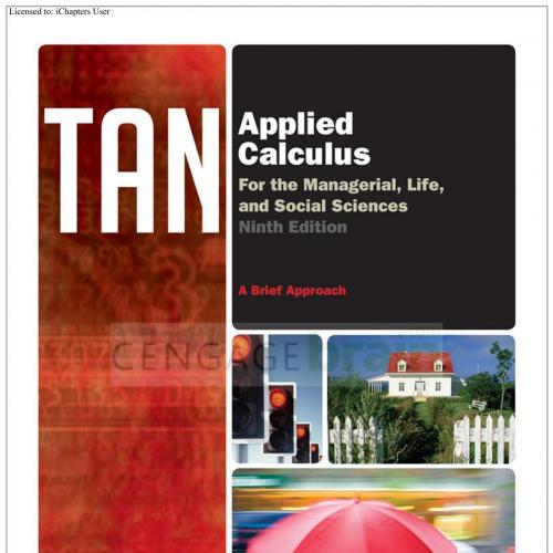 Applied Calculus for the Managerial, Life, and Social Sciences 9th Edition