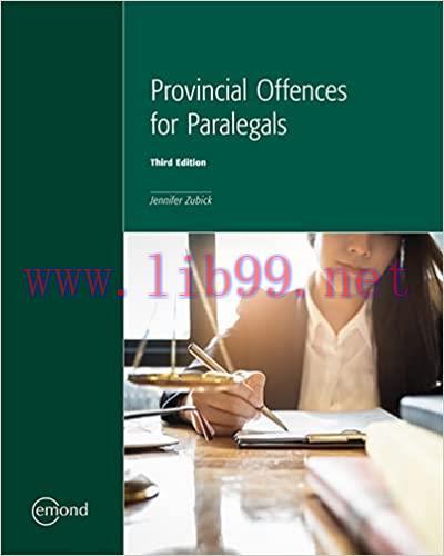 [PDF]Provincial Offences for Paralegals, 3rd Edition [Jennifer Zubick]