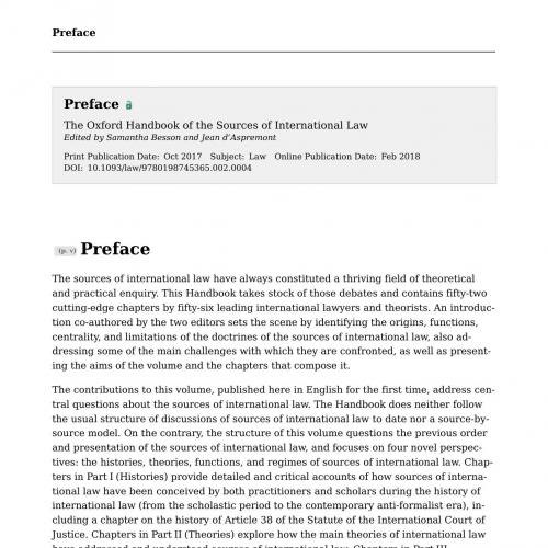Oxford Handbook of the Sources of International Law (Oxford Handbooks), The