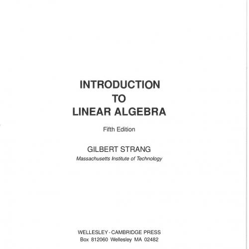 Introduction to Linear Algebra 5th Edition by Gilbert Strang