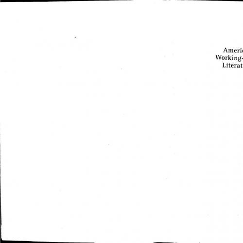 American Working-Class Literature An Anthology