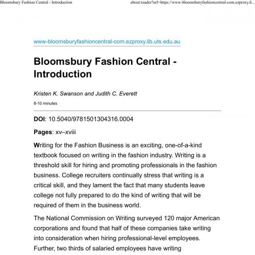 Writing for the Fashion Business