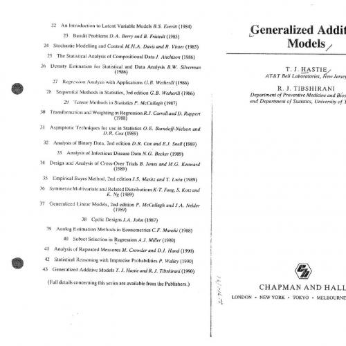 Generalized Additive Models - Wei Zhi