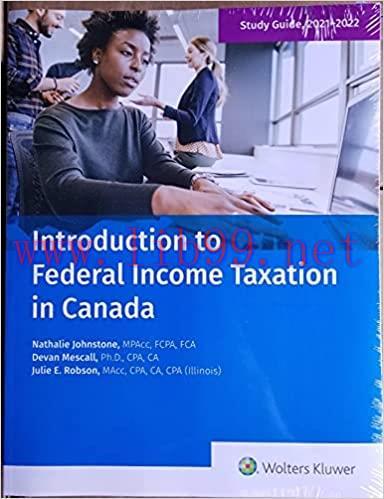 [PDF]Introduction to Federal Income Taxation in Canada Study Guide 42nd Edition (2021-2022)