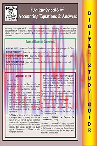 (PDF)Fundamentals Of Accounting Equations & Answers (Blokehead Easy Study Guide)