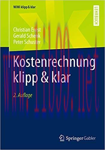 (PDF)Kostenrechnung klipp & klar (WiWi klipp & klar) (German Edition) 2nd Edition