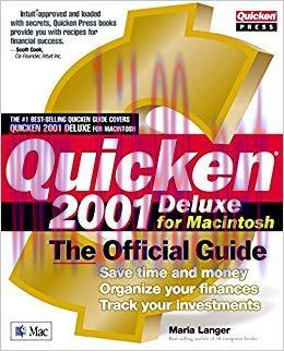 (PDF)Quicken(r) 2001 Deluxe For Macintosh: The Official Guide (Quicken Press) 1st Edition