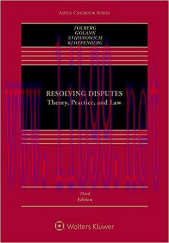 (PDF)Resolving Disputes: Theory, Practice, and Law (Aspen Casebook Series)