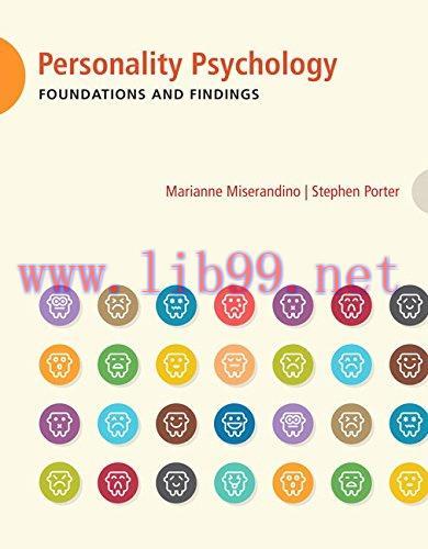 [AME]Personality Psychology: Foundations and Findings, First Canadian Edition (High Quality Ima...