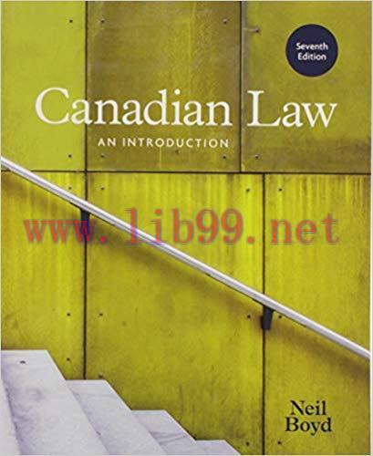 [PDF]Canadian Law: An Introduction, 7th Edition [Neil Boyd]