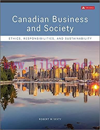(PDF)Canadian Business & Society: Ethics, Responsibilities, And Sustainability 15th Edition