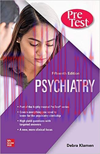 [AME]Psychiatry PreTest Self-Assessment And Review, 15th Edition (High Quality PDF)
