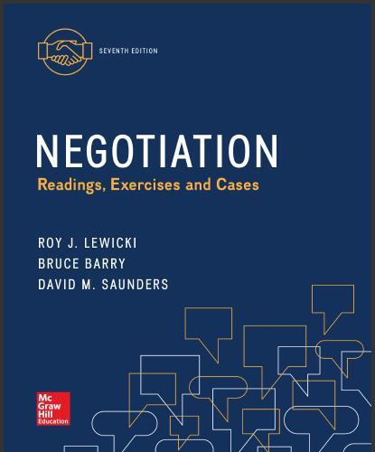 (IM)Negotiation Readings, Exercises and Cases 7th Edition by Roy Lewicki.rar