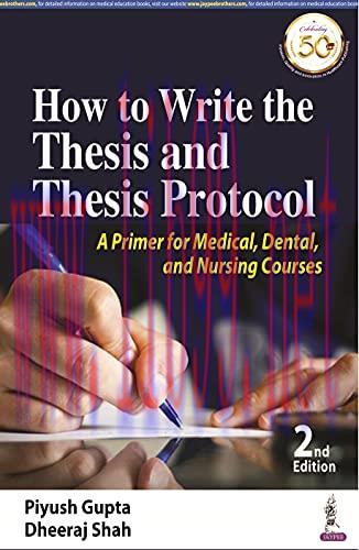 [AME]How to Write the Thesis and Thesis Protocol: A Primer for Medical, Dental and Nursing Cour...