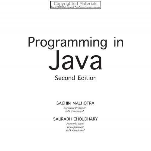 Programming in Java 2nd Edition 019809485X