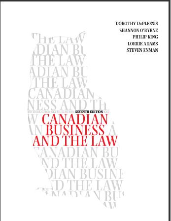 (TB)Canadian Business and the Law 7th Edition By Duplessis.zip